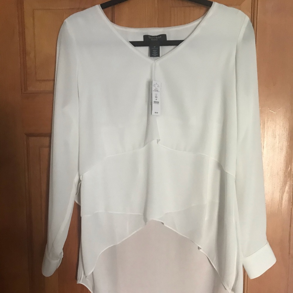White House black market white petal tiered tunic